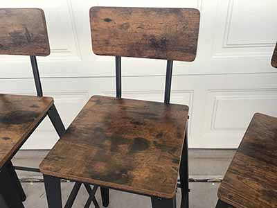 bar stools (rustic brown and ink black, w/backrest) - 29.1 seat height