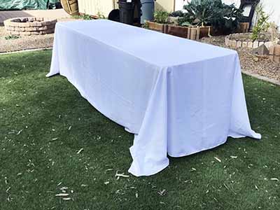 rectangle tablecloths (white) - 90 x 156 (rounded corner)