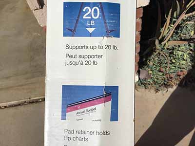 easel with pad retainer (black aluminum) - 35 to 65