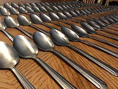 dessert spoons (stainless steel, Choice Dominion 6 7/8, 18/0)