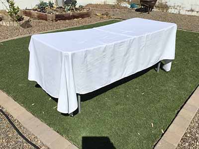 rectangle tablecloths (white, cotton and polyester) - 53 x 114