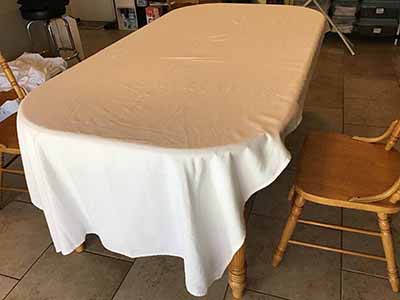 rectangle tablecloths (white, cotton and polyester) - 53 x 114