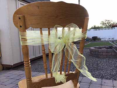 chair sash (organza, yellow) - 6 x 102