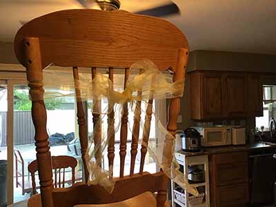chair sash (organza, yellow) - 6 x 102