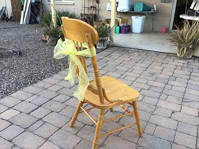 chair sash (organza, yellow) - 6 x 102