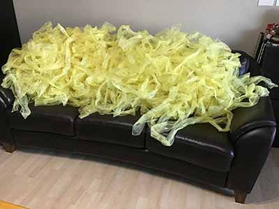 chair sash (organza, yellow) - 6 x 102