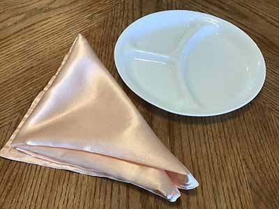 cloth dinner napkins (peach, satin) - 20 x 20