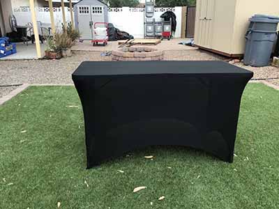 stretch spandex rectangle tablecloths (black) - for 4-ft. table