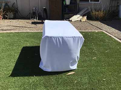 fitted polyester tablecloth for 4-foot rectangle tables (white)