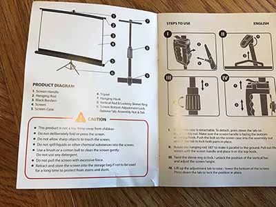 projector screen with stand - 120 inch