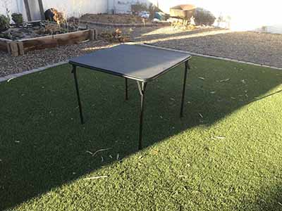 34 inch square tables (faux leather, black)