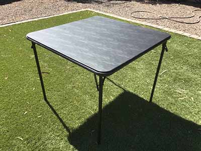 34 inch square tables (faux leather, black)