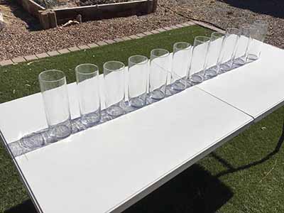 cylindical glass vase - 9 x 3.25