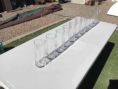 cylindical glass vase - 9 x 3.25
