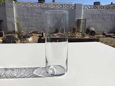 cylindical glass vase - 9 x 3.25