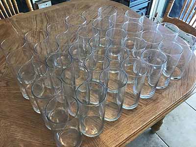 cylindical glass vase - 7.25 x 3.25