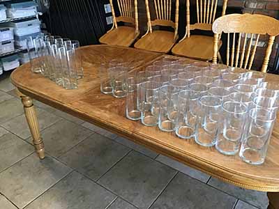 cylindical glass vase - 6 x 3.25