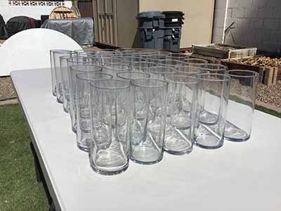 cylindical glass vase - 7.25 x 3.25