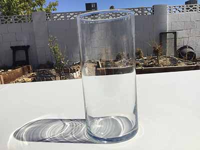 cylindical glass vase - 7.25 x 3.25