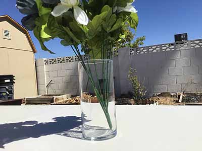 cylindical glass vase - 7.25 x 3.25