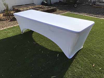 stretch spandex rectangle tablecloths (white) - for 8-ft. table