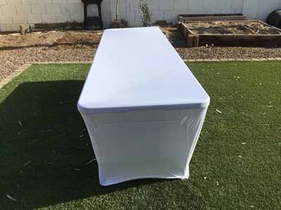 stretch spandex rectangle tablecloths (white) - for 8-ft. table