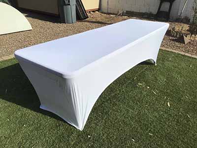 stretch spandex rectangle tablecloths (white) - for 8-ft. table