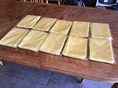 chair sash/cocktail table sash (satin, yellow) - 6 x 106