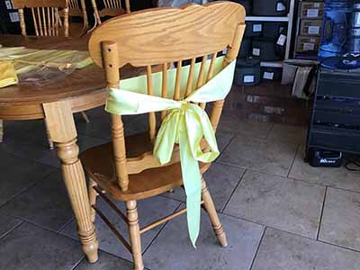chair sash/cocktail table sash (satin, yellow) - 6 x 106