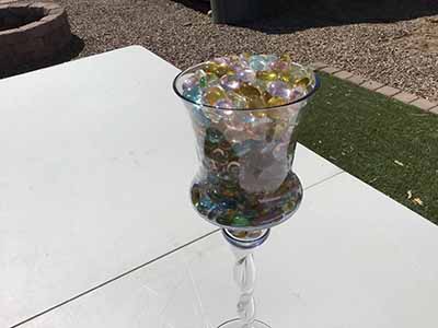 twisted stem glass vase / candle holder (16 x 5)