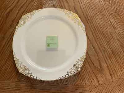 charger plates (ivory with gold embossed baroque rim) - 13