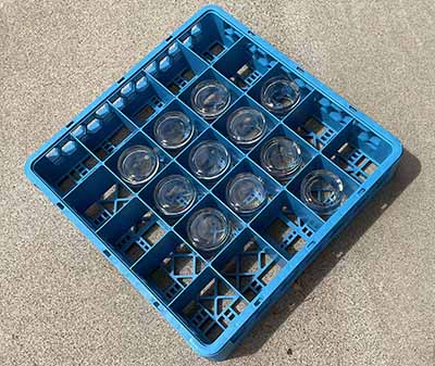glass racks (25-compartment) - 3 high