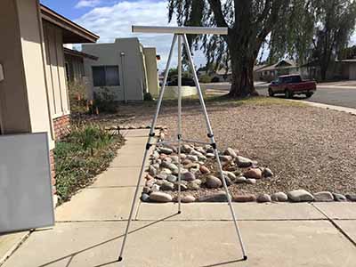 easel with pad retainer (aluminum, heavy-duty) - 37 to 69