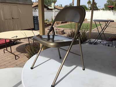 folding chairs (steel, dark tan)