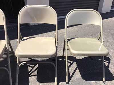 folding chairs (steel, dark tan)
