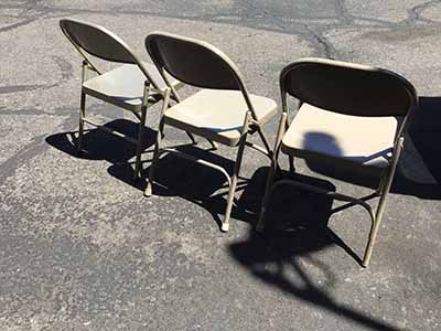 folding chairs (steel, dark tan)