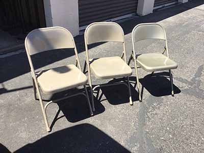 folding chairs (steel, dark tan)