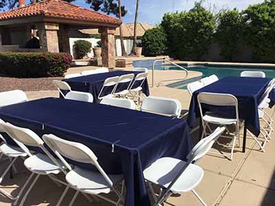 folding chairs (resin w/steel frame, white)