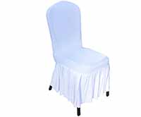 ruffle pleated skirt banquet spandex chair cover  white 