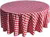 round tablecloths  white red buffalo plaid checkered gingham    108 