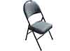 folding chairs  deluxe  padded  gray black  highback 