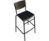 bar stools steel plastic black with backrest 30 high