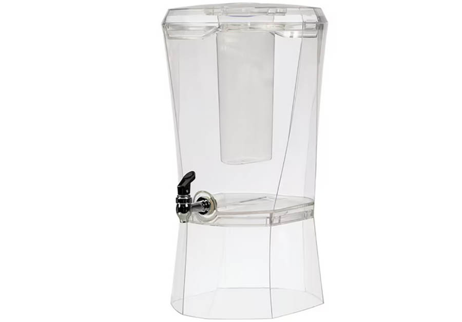 3 5 gallon beverage dispenser with ice core acrylic