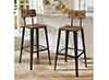 bar stools rustic brown and ink black w backrest 29 1 seat height