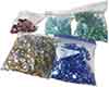 decorative gems  5 bags of different colored glass gems 