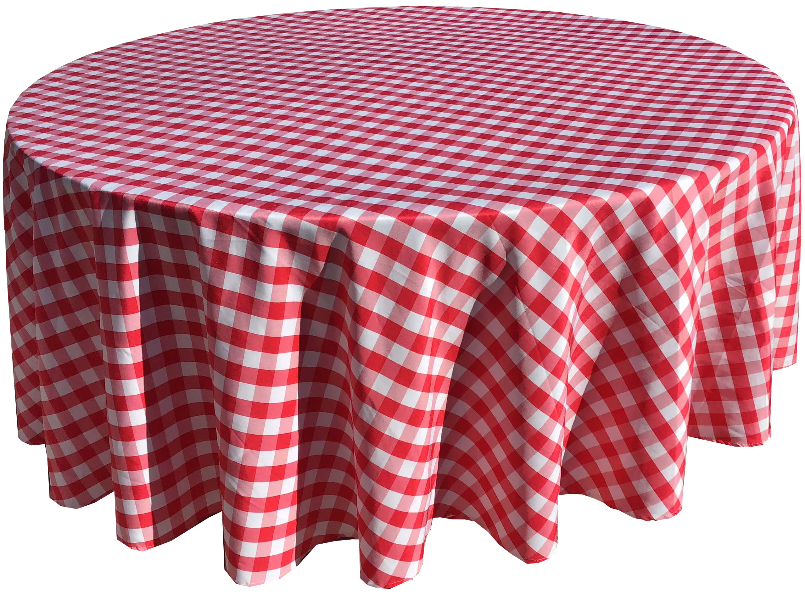 round tablecloths (white/red buffalo plaid checkered gingham) - 108
