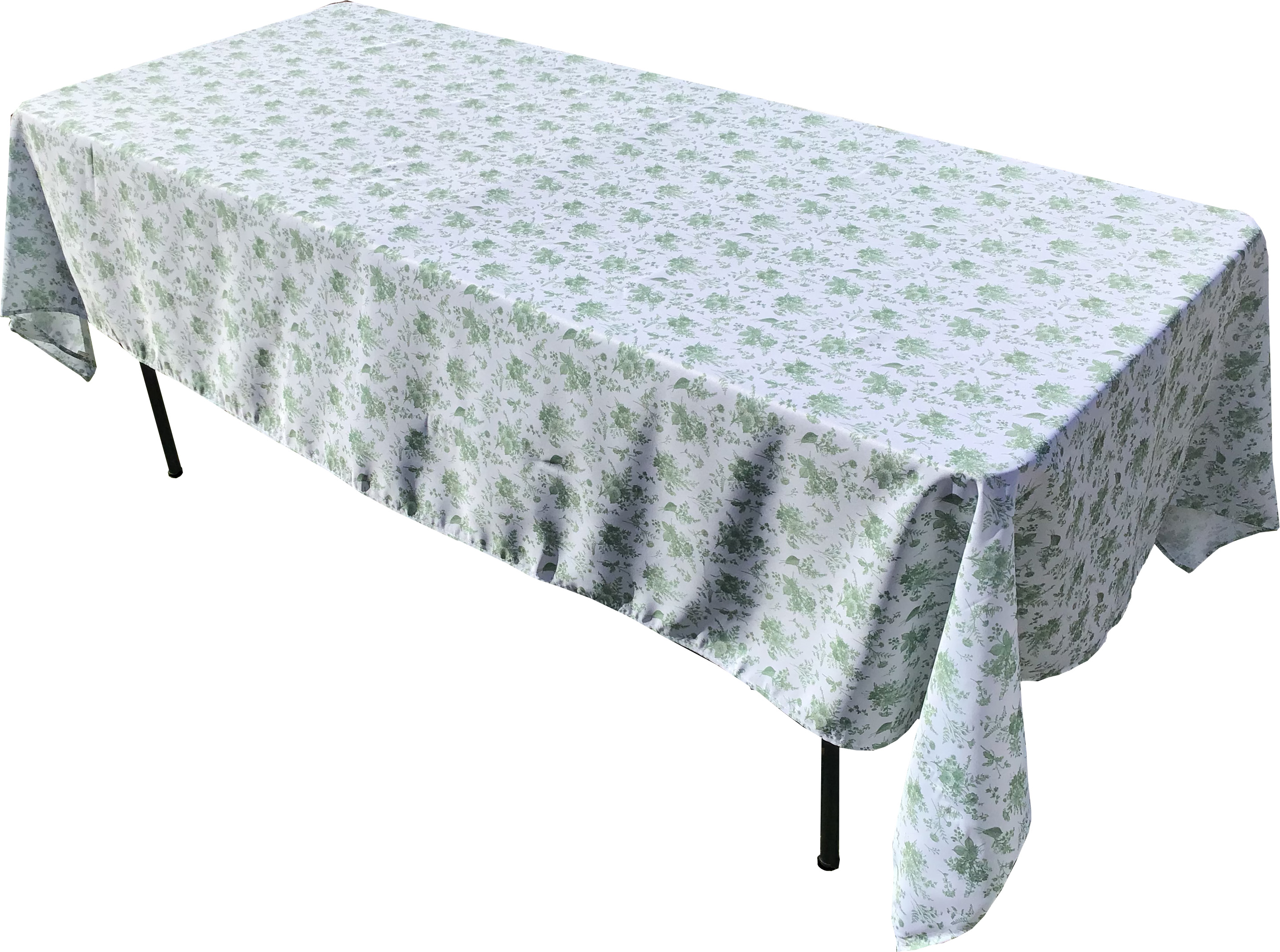 rectangle tablecloths (dusty sage green floral print) - 60 x 102