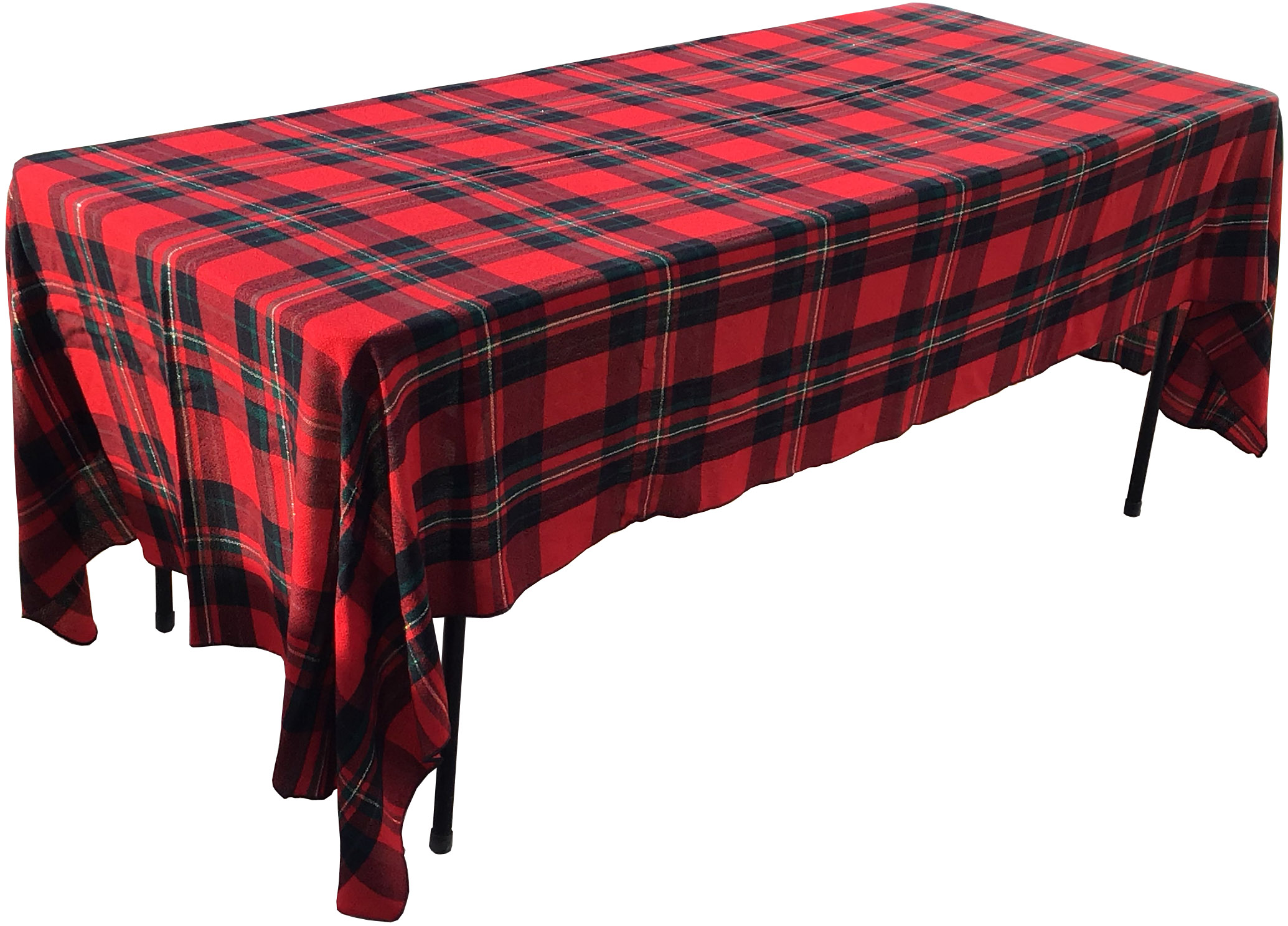 rectangle tablecloths (red/black/gold Christmas plaid) - 60 x 118