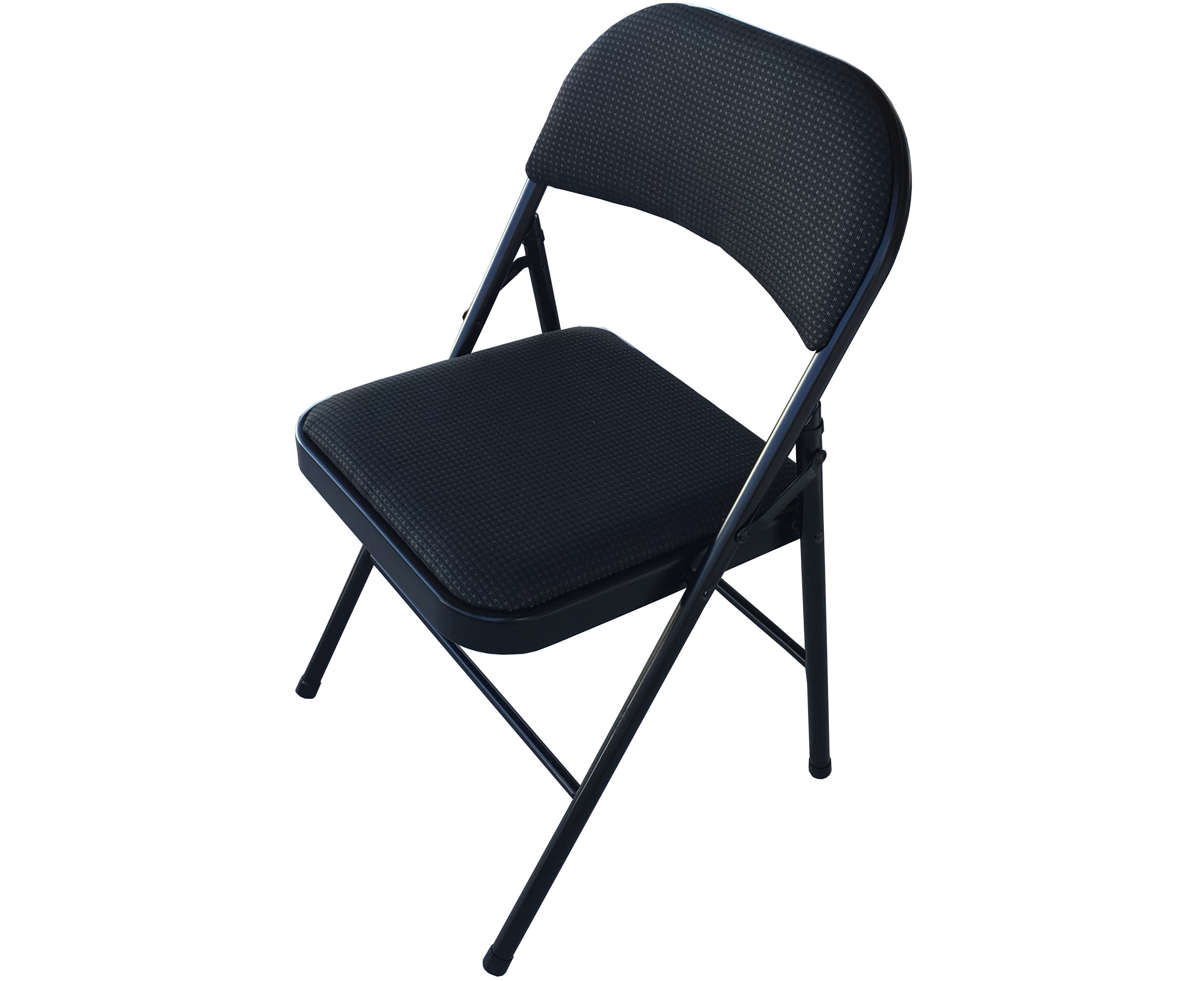 folding chairs (premium, steel, black, padded)