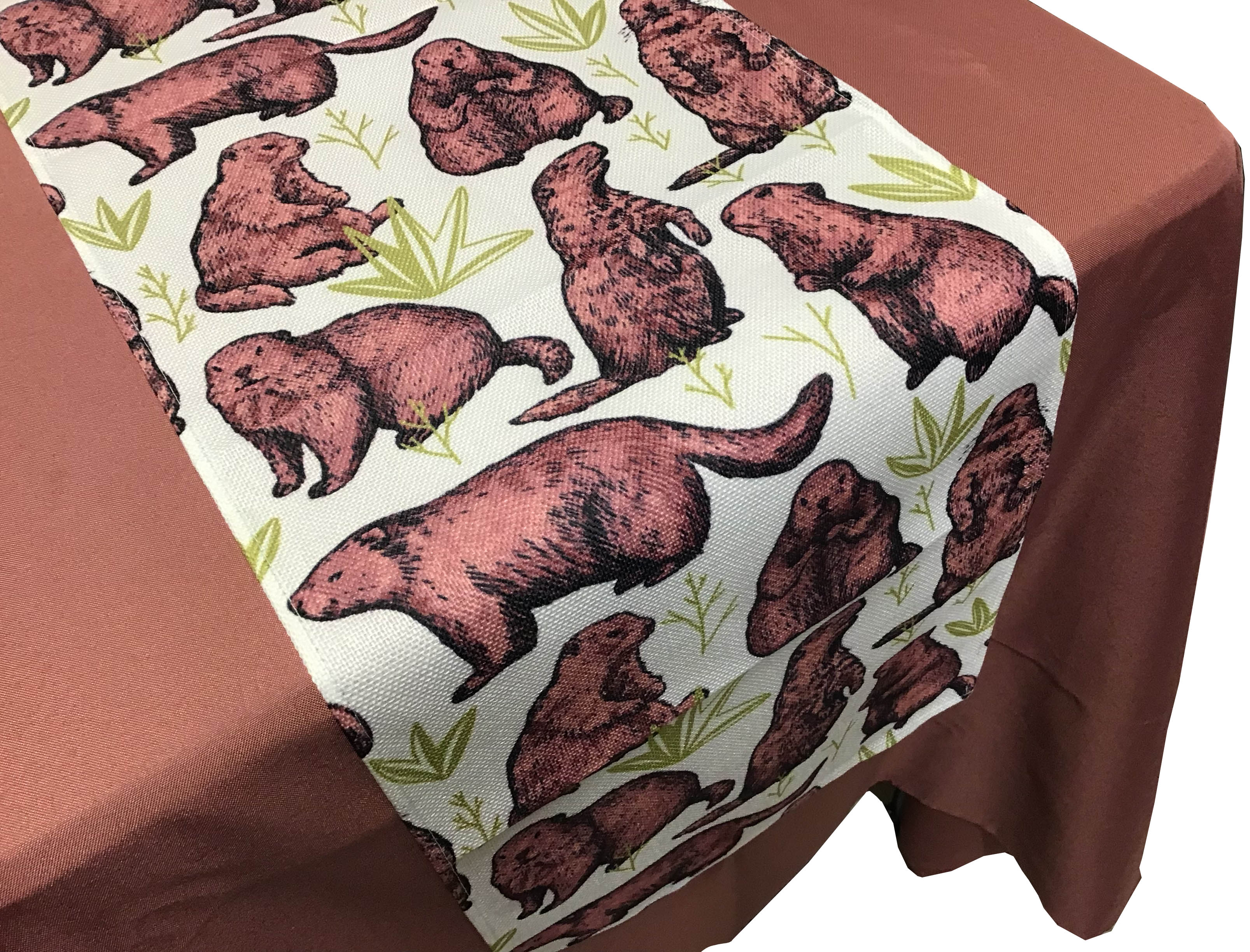 table runners (Groundhog Day groundhogs) - 13 x 72